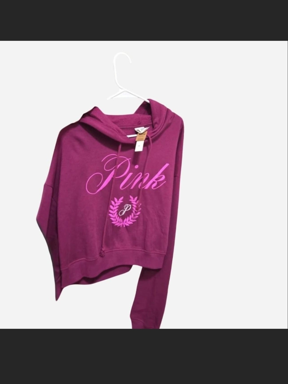 PINK Victoria's Secret Script Hoodie in Berry Plum